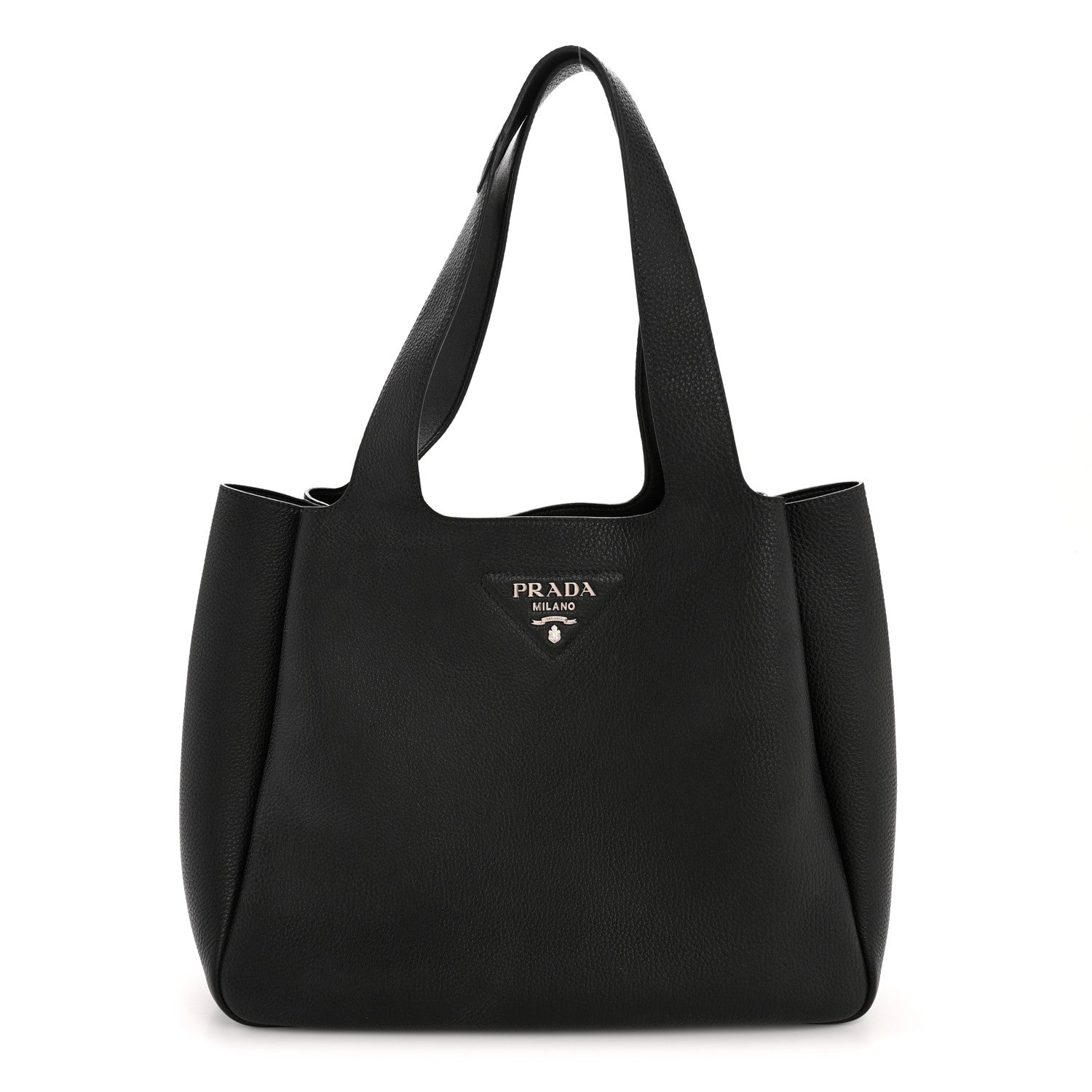 Prada Vitello Daino Soft Large Dynamique Tote Black 1 of 11