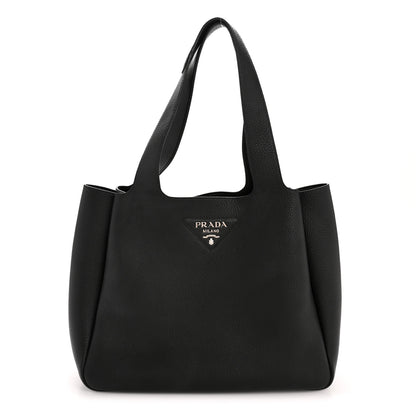 Prada Vitello Daino Soft Large Dynamique Tote Black 1 of 11