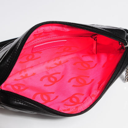 Chanel Calfskin Quilted Cambon Pochette Black White 5 of 7