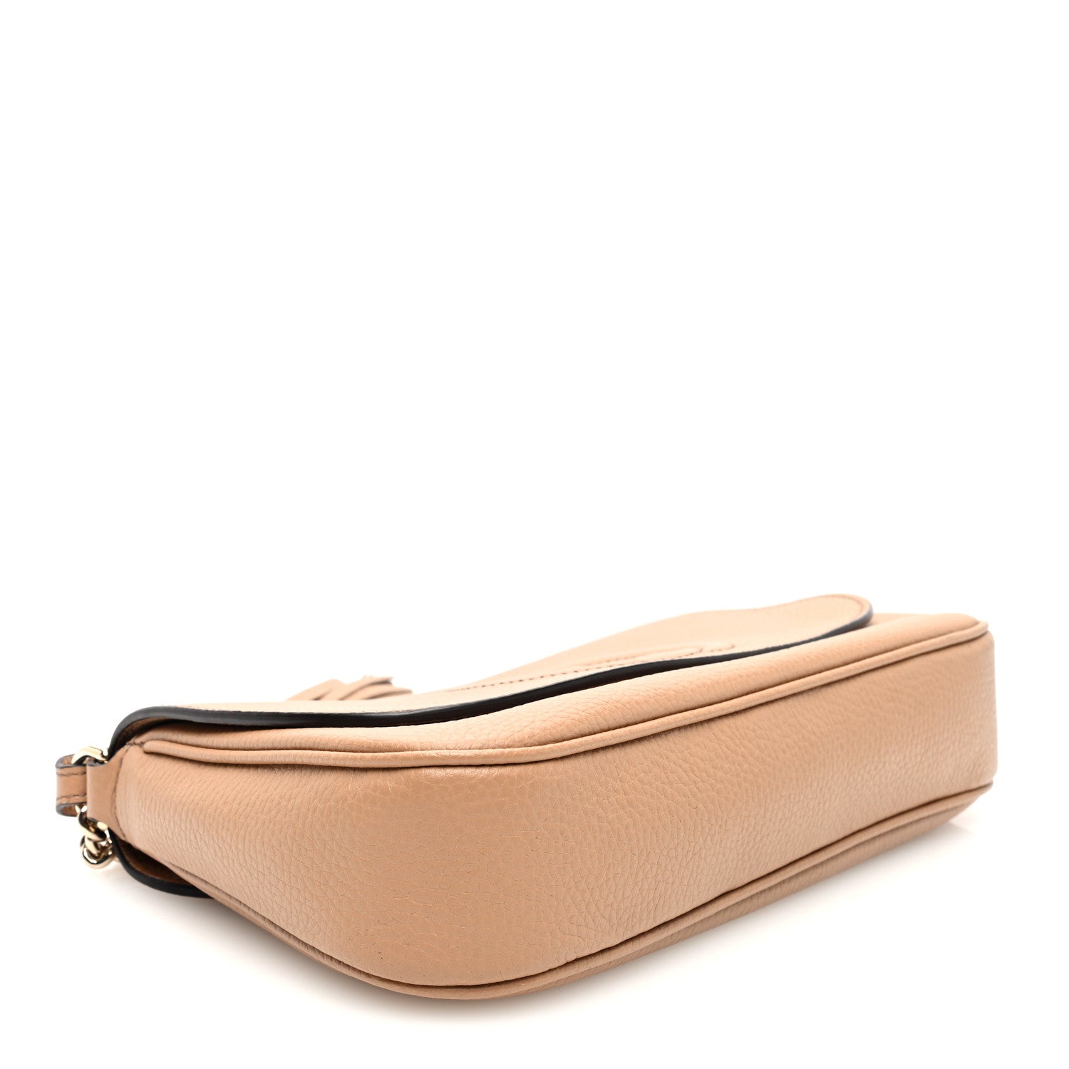 Gucci Pebbled Calfskin Medium Soho Flap Crossbody Camelia 4 of 10