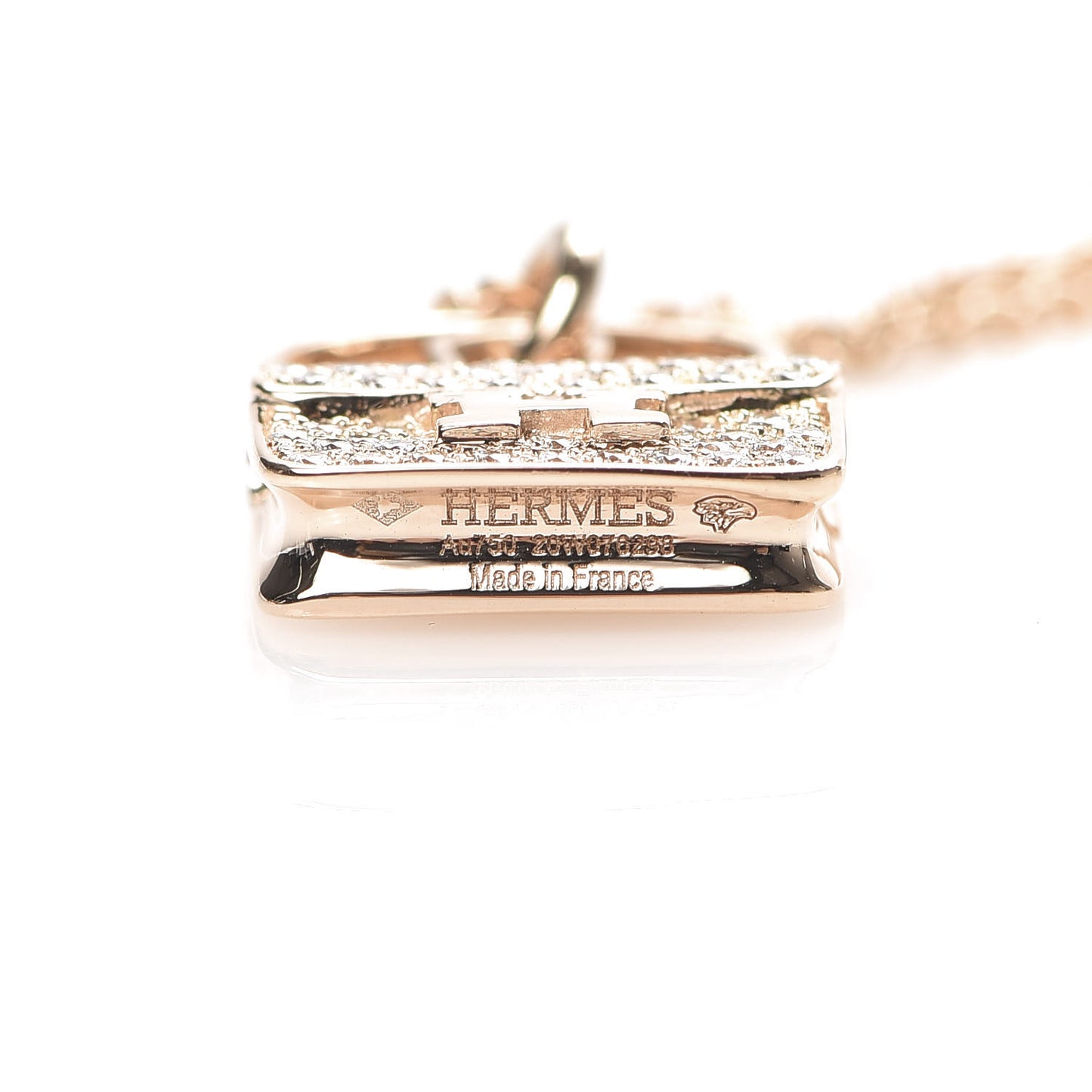18K Rose Gold Diamond Constance Amulette Pendant Necklace
