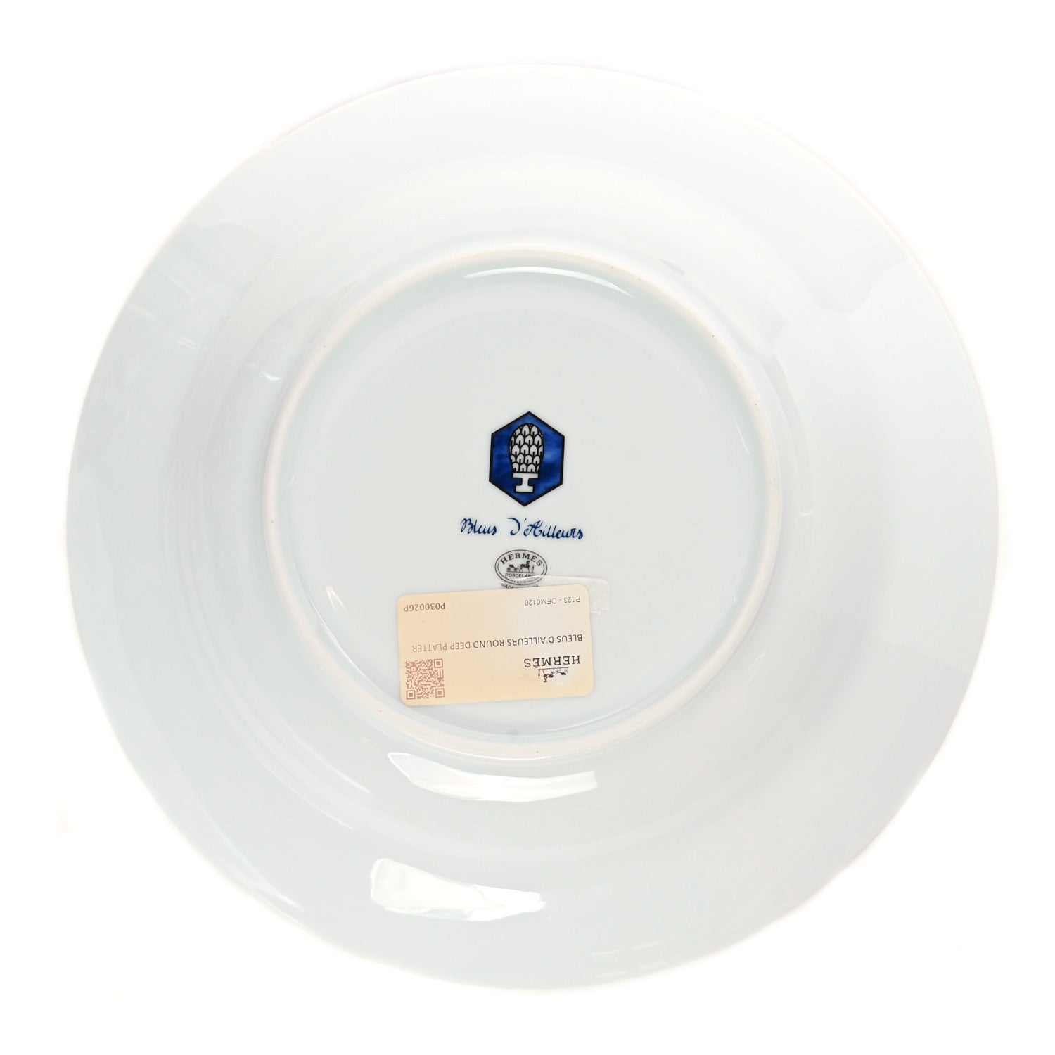 Hermes Porcelain Bleus d’Ailleurs Round Deep Platter 3 of 5