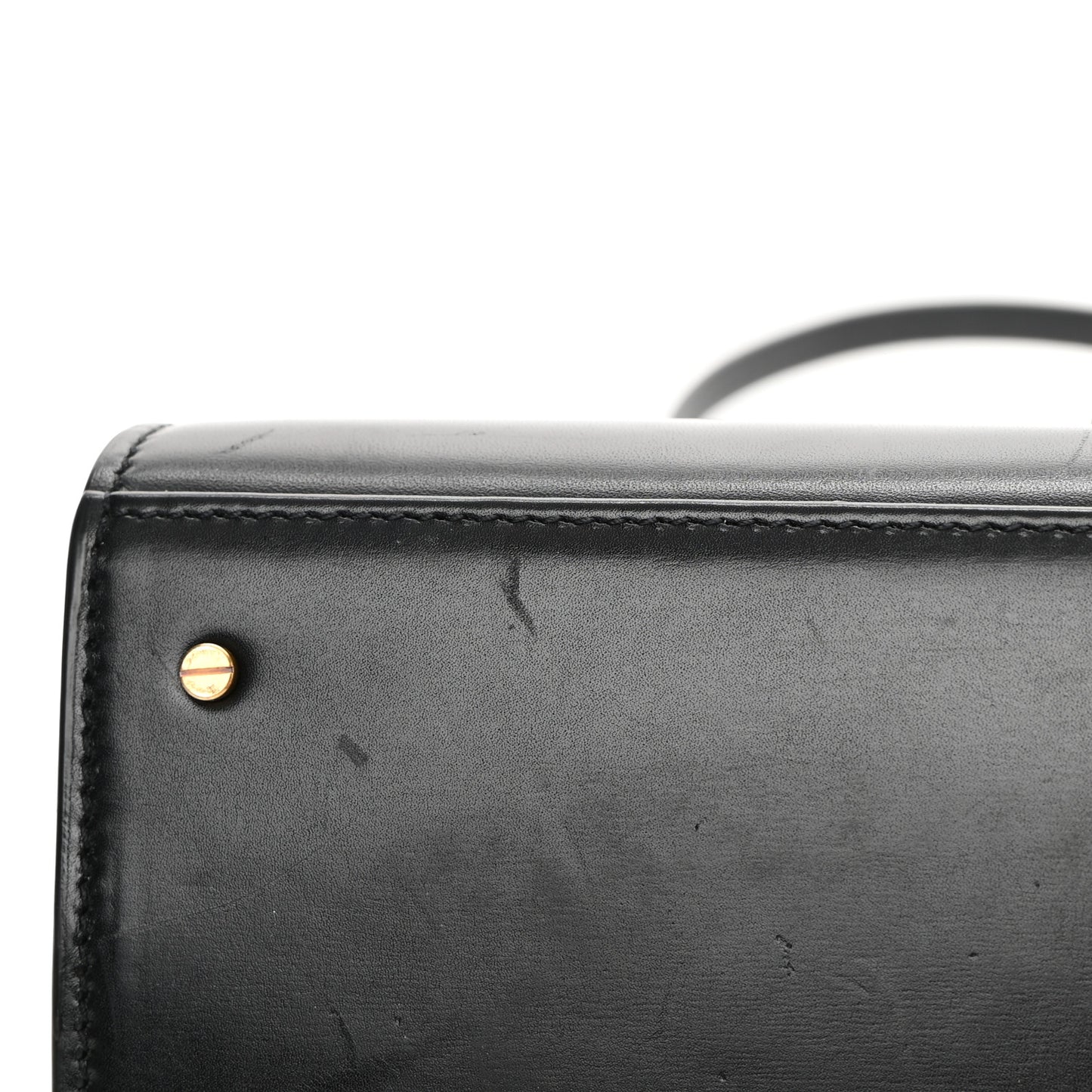 Smooth Calfskin Medium Classic Monogram Cassandra Top Handle Black Rouge Legion