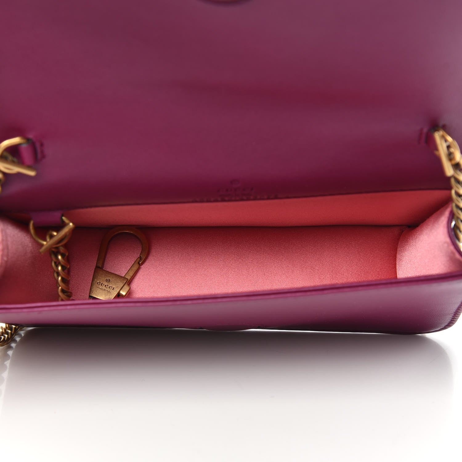 Gucci Velvet Matelasse GG Marmont Mini Bag Fuchsia Violet Cyclamen 5 of 9
