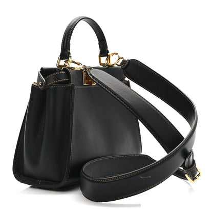 Fendi Vitello King Canvas Chinese New Year Tiger Embroidered Mini Peekaboo Iconic Satchel Black Dark Yellow 3 of 9