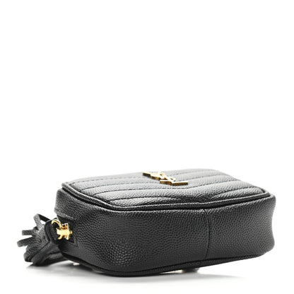 Saint Laurent Grain De Poudre Matelasse Monogram Baby Lou Camera Bag Black 4 of 12