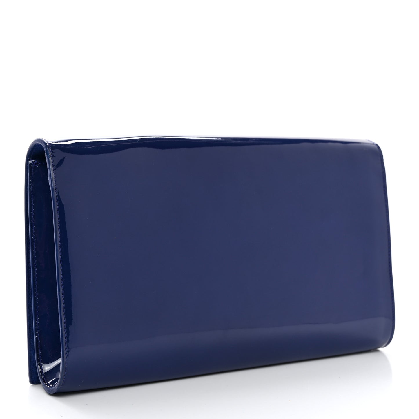 Patent Calfskin Monogram Large Belle De Jour Clutch Royal Blue