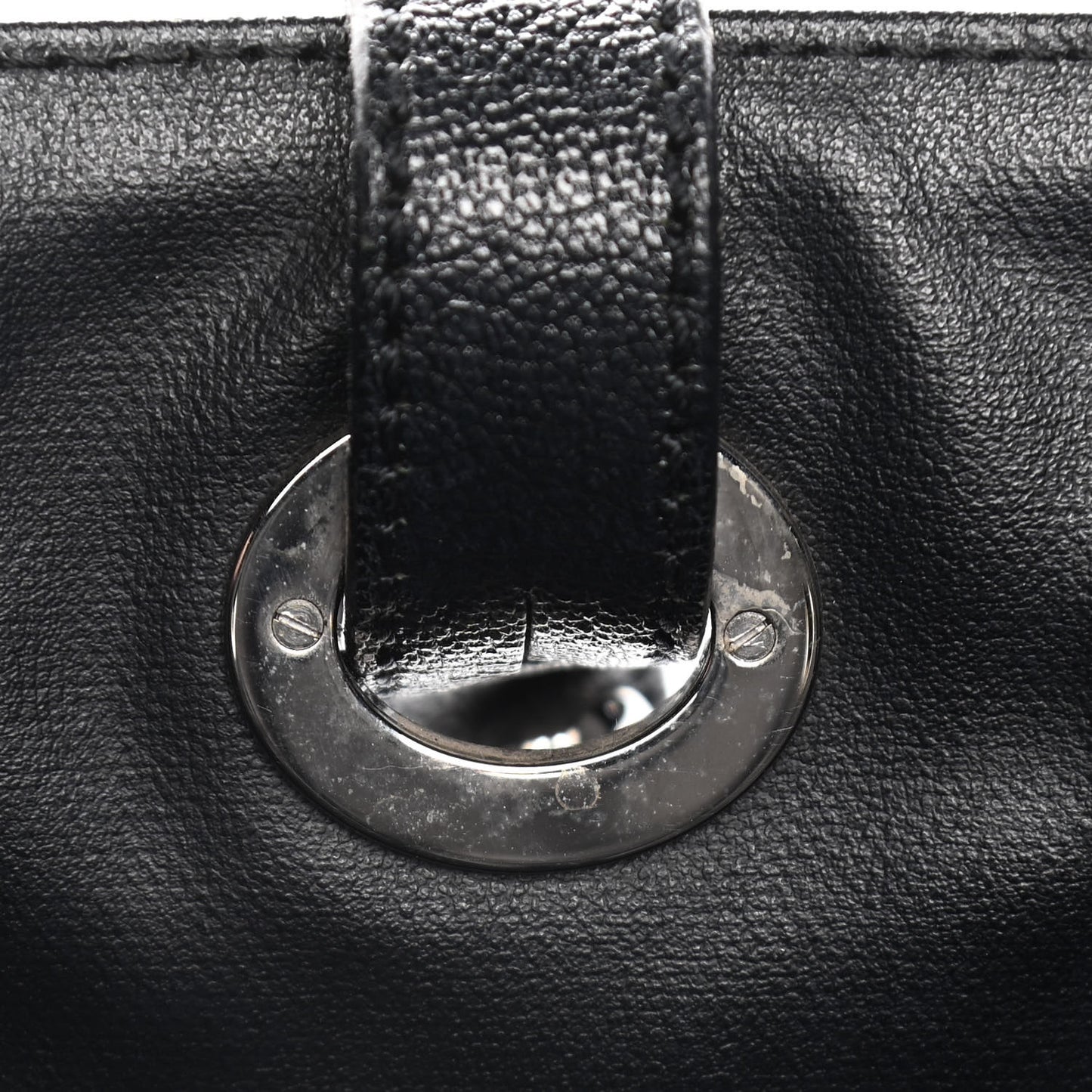 Coated Canvas Quilted Large Paris Biarritz Tote Black
