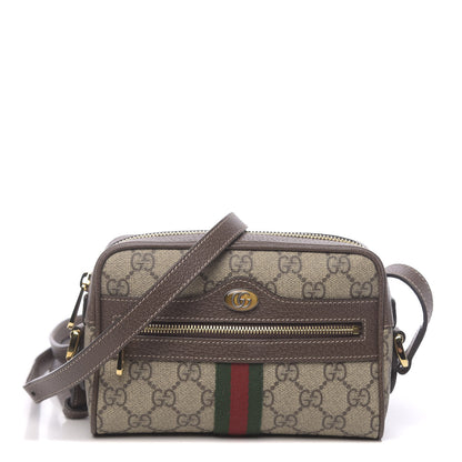 Gucci GG Supreme Monogram Web Mini Ophidia Shoulder Bag Brown 1 of 10