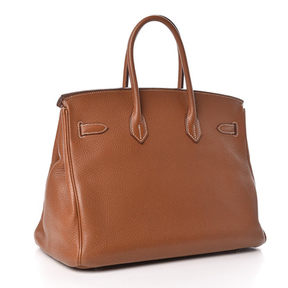 Hermes Taurillon Clemence Birkin 35 Gold 3 of 31