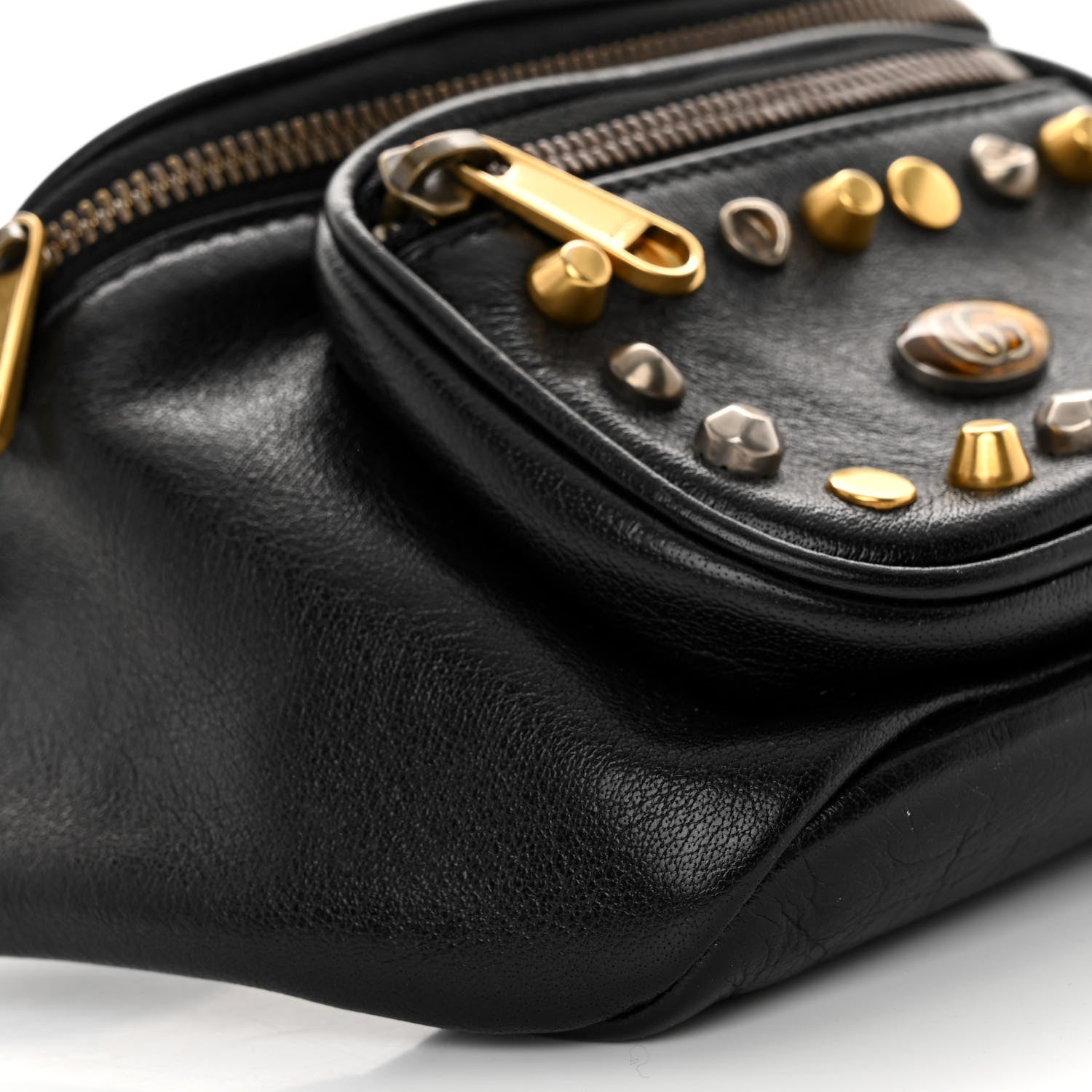 Gucci Calfskin Ophidia Studs Belt Bag Black 7 of 8