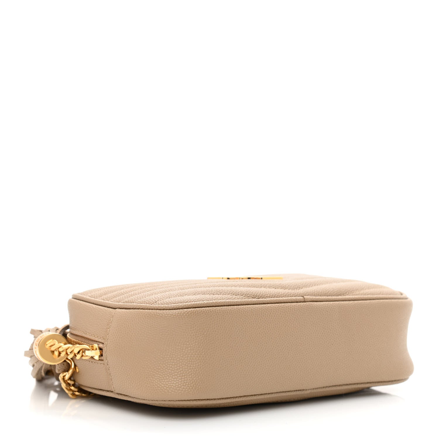 Saint Laurent Grain De Poudre Matelasse Monogram Mini Lou Camera Bag Dark Latte 4 of 10