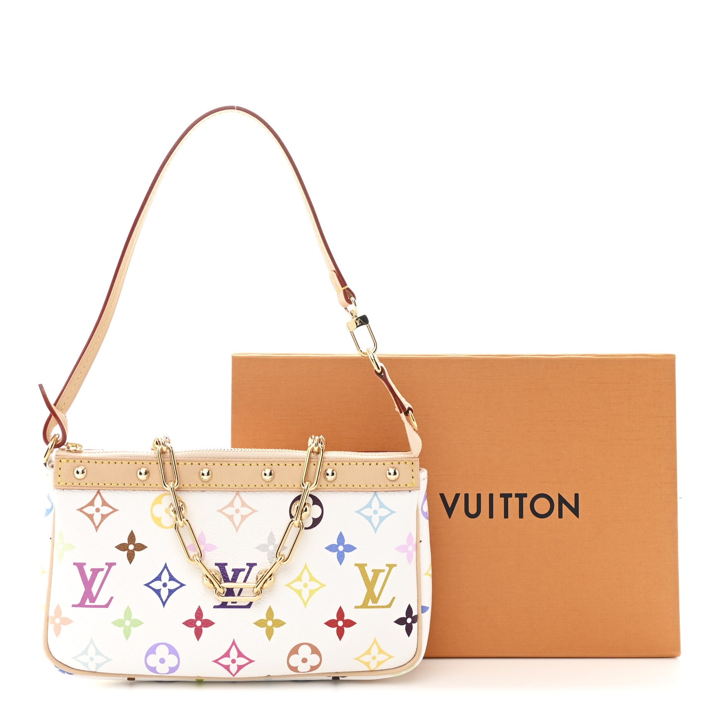 LV X TM Monogram Multicolor Pochette Accessories White
