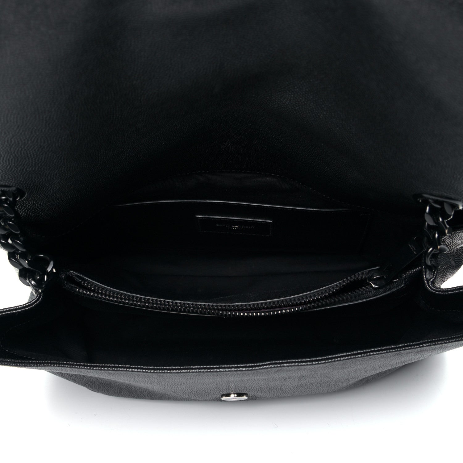 Saint Laurent Grain De Poudre Medium West Hollywood Monogram Fold-Over Black 4 of 5