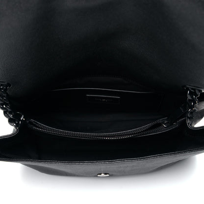 Saint Laurent Grain De Poudre Medium West Hollywood Monogram Fold-Over Black 4 of 5