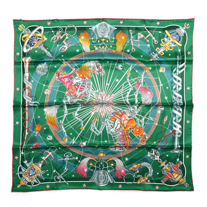Hermes Silk Chorus Stellarum Scarf 70 Vert Vif Rose Multicolor 1 of 5