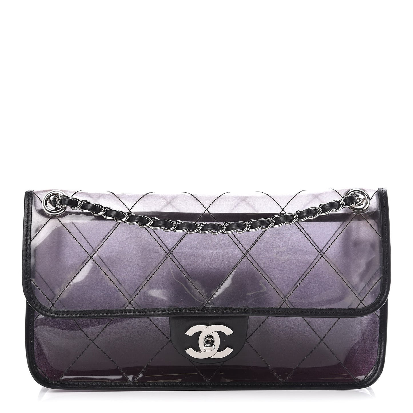 Vinyl Quilted Degrade Jumbo Single Flap Black