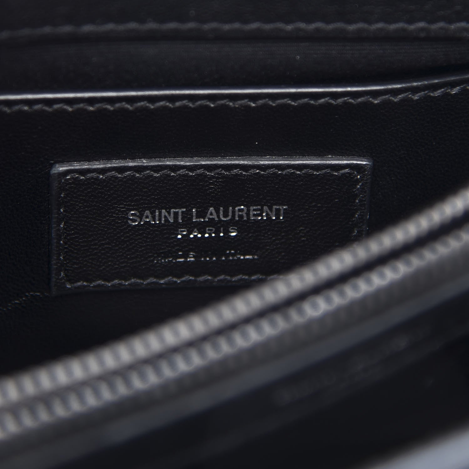 Saint Laurent Sheepskin Matelasse Chevron Monogram Medium College Bag Black 8 of 13