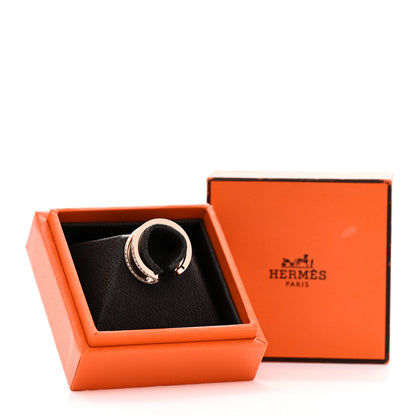 Hermes 18K Rose Gold Diamond MM Ever Chaine D'Ancre Ring 52 6 7 of 7