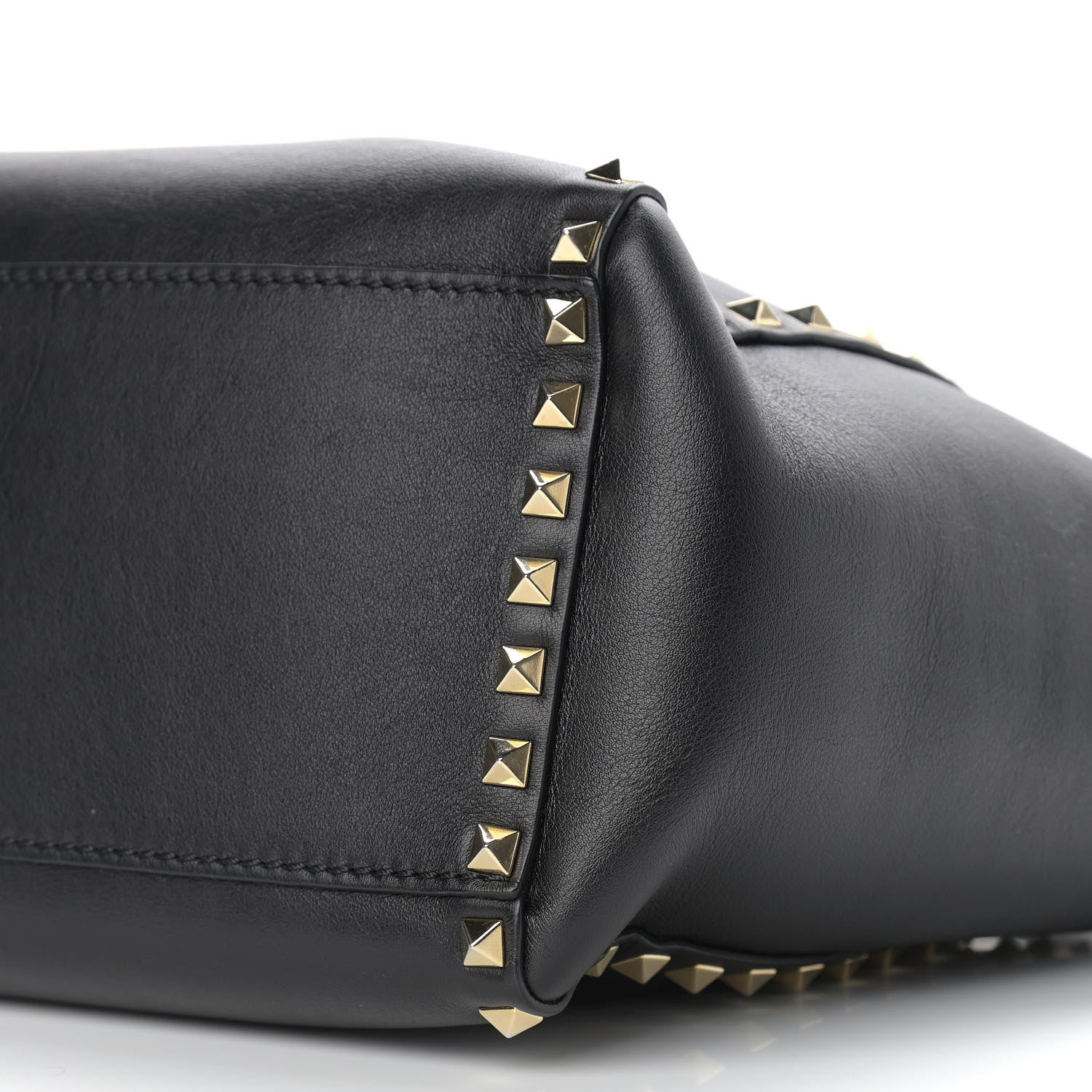 Valentino Garavani Vitello Rockstud Double Handle Tote Black 10 of 10