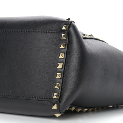 Valentino Garavani Vitello Rockstud Double Handle Tote Black 10 of 10