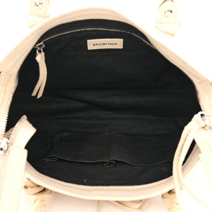 Balenciaga Agneau Classic Silver Hardware S City Logo Strap Light Beige Black 5 of 10