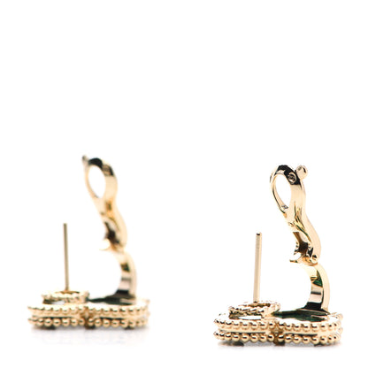Van Cleef & Arpels 18K Yellow Gold Malachite Magic Alhambra Earrings 3 of 6