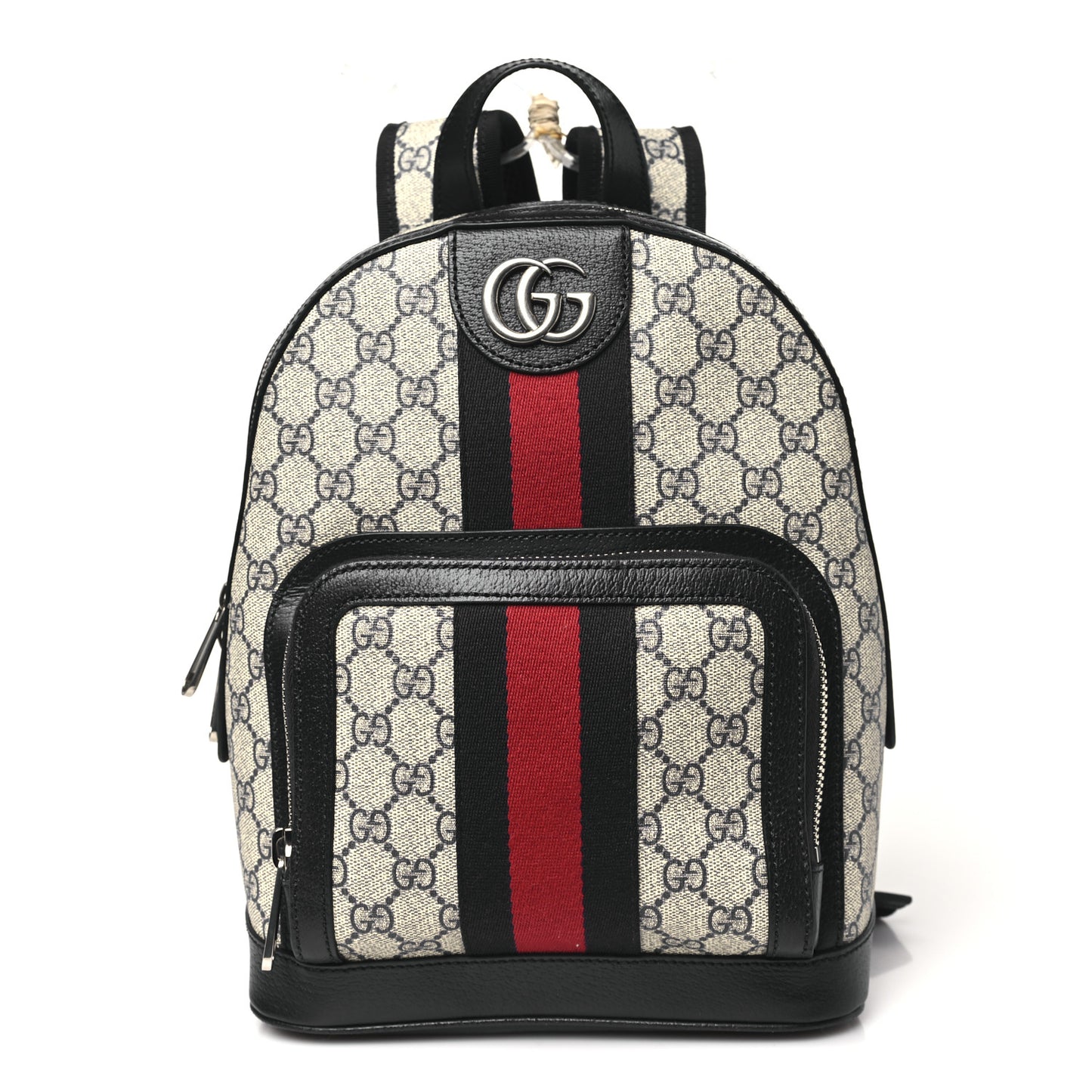 GG Supreme Monogram Textured Dollar Calfskin Web Small Ophidia Day Backpack Beige Blue Black