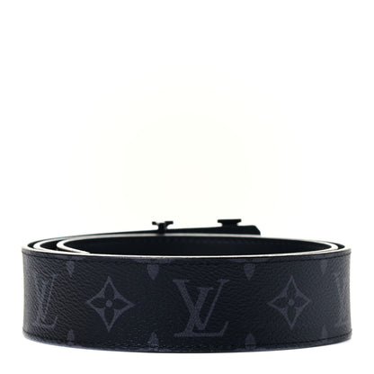 Louis Vuitton Monogram Eclipse Taigarama 40mm LV Initiales Reversible Belt 90 36 Black 3 of 9