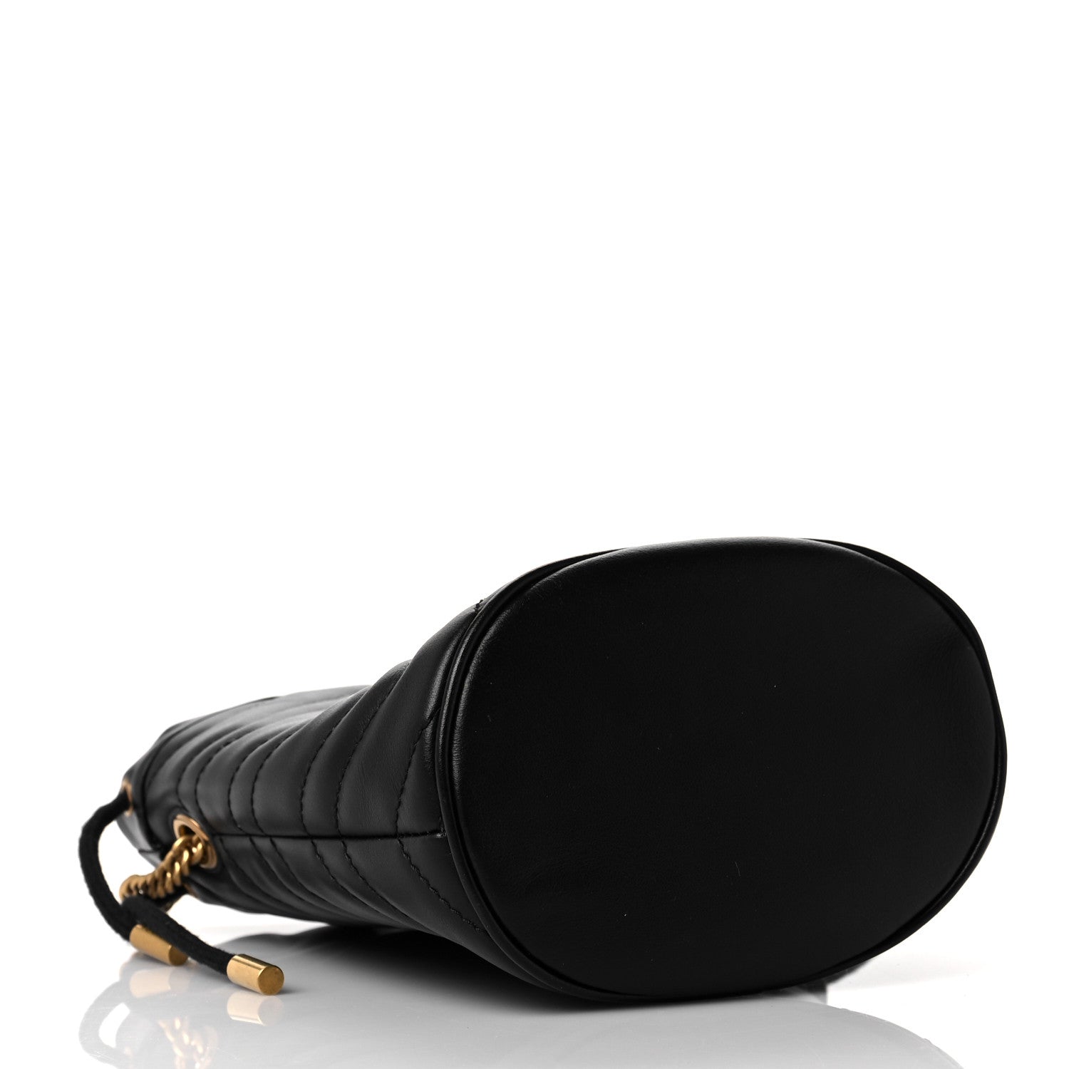 Gucci Calfskin Matelasse Mini GG Marmont 2.0 Bucket Bag Black 4 of 8