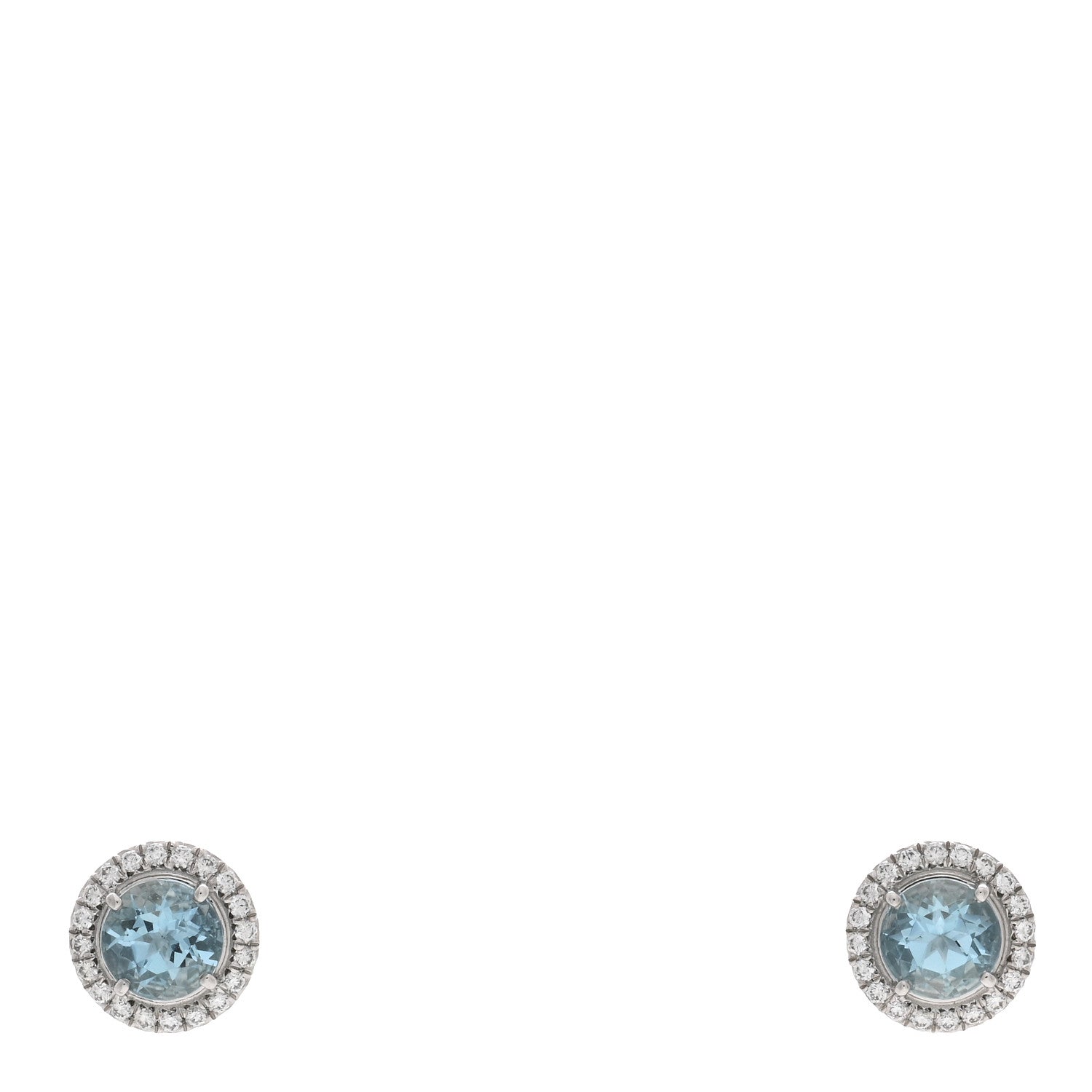 Tiffany Platinum Diamond Aquamarine Soleste Earrings 1 of 4