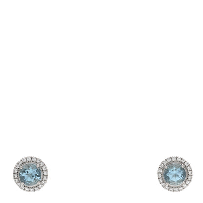 Tiffany Platinum Diamond Aquamarine Soleste Earrings 1 of 4