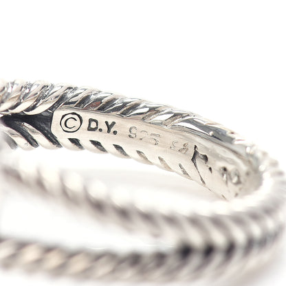 David Yurman Sterling Silver Diamond Prasiolite 7mm Petite Albion Ring 57 8 5 of 5
