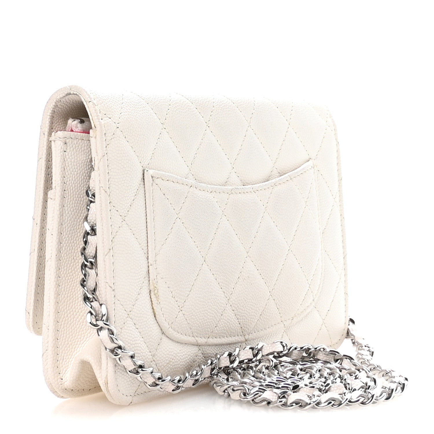 Chanel Caviar Quilted Chanel 19 Wallet on Chain WOC White Pink 3 of 11