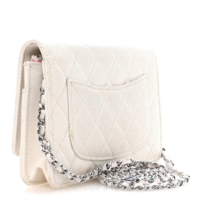 Chanel Caviar Quilted Chanel 19 Wallet on Chain WOC White Pink 3 of 11