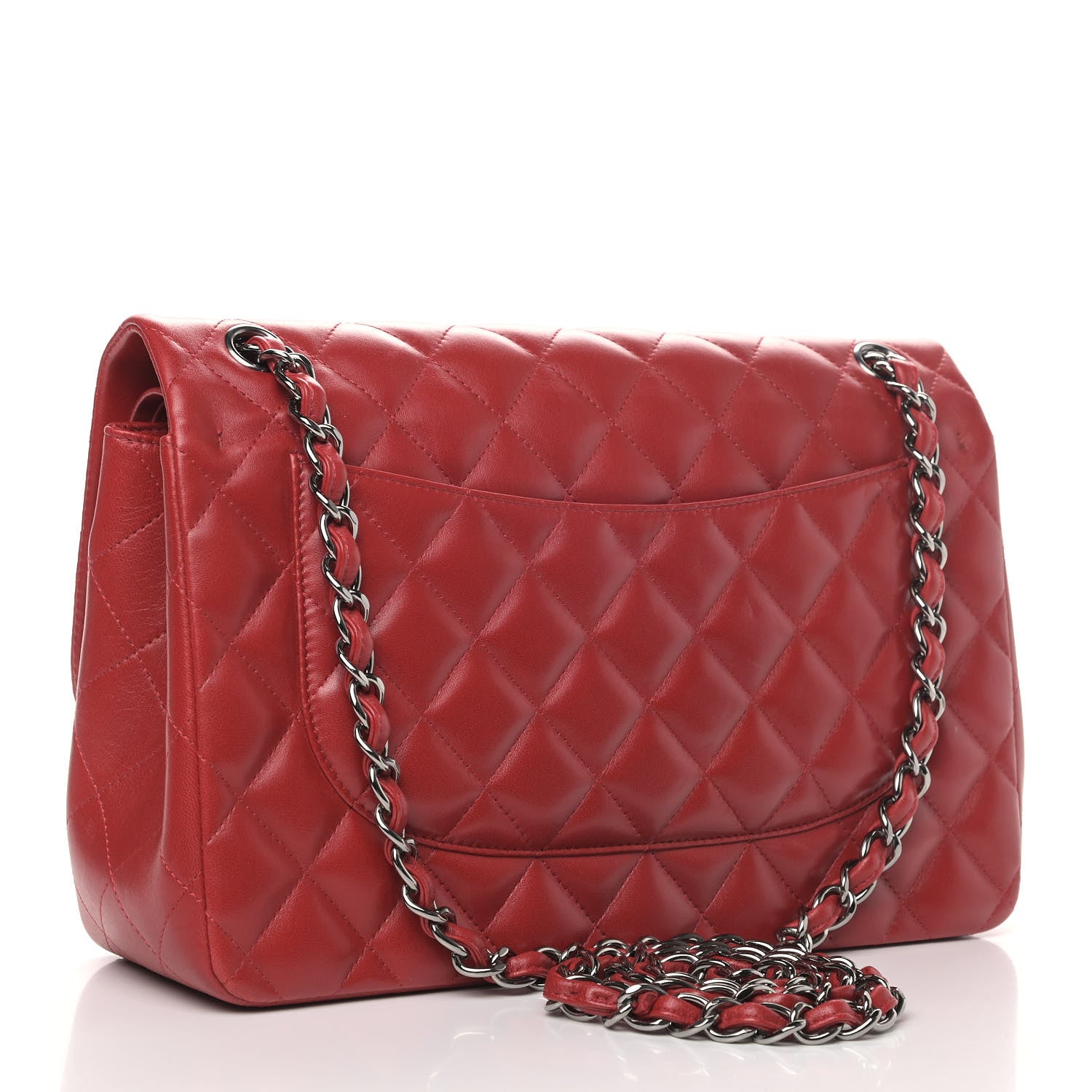 Chanel Lambskin Quilted Jumbo Double Flap Red 2 of 6