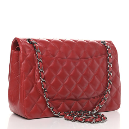 Chanel Lambskin Quilted Jumbo Double Flap Red 2 of 6