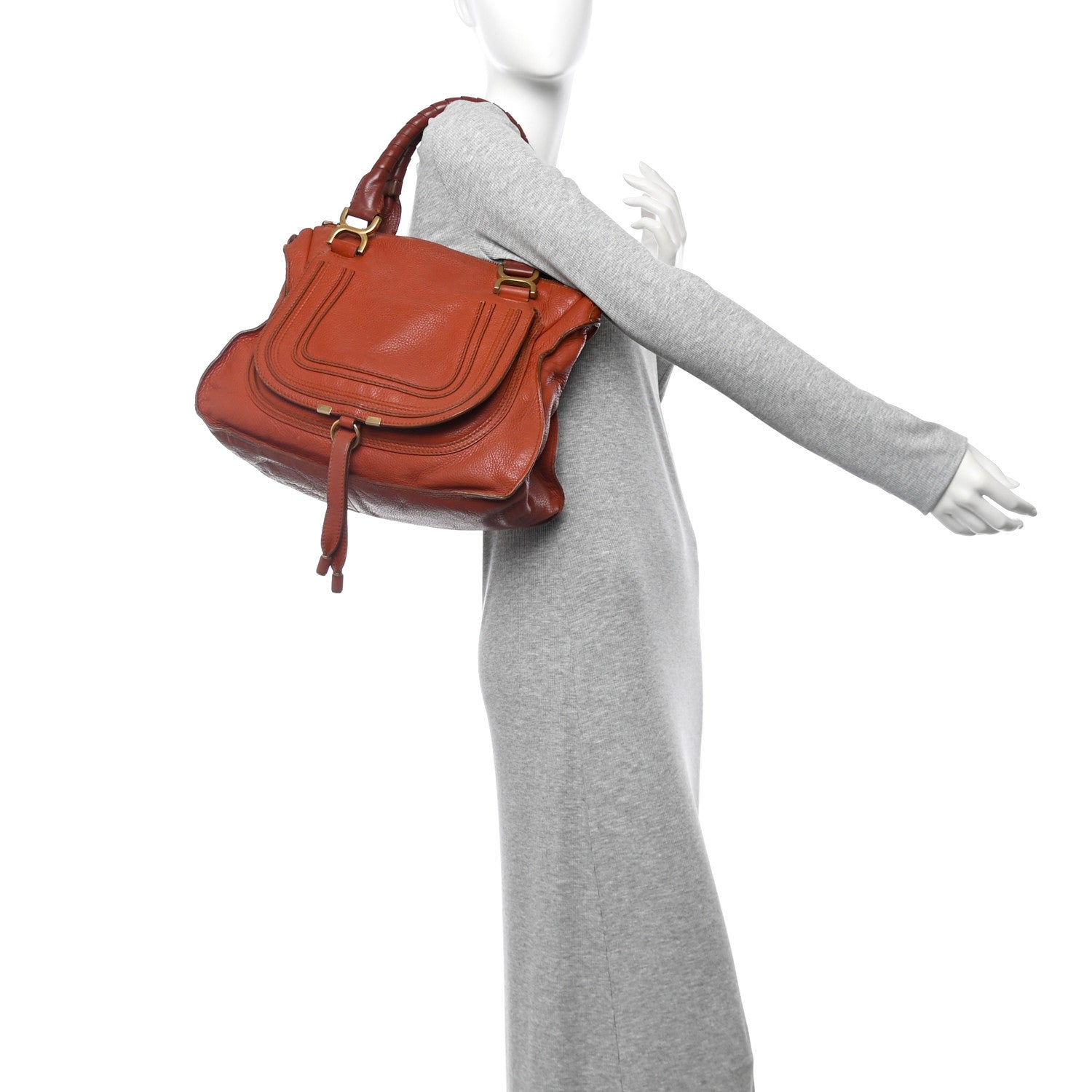 Chloe Calfskin Medium Marcie Satchel Brown Delight 2 of 16