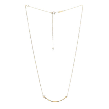 Tiffany 18K Yellow Gold Small T Smile Pendant Necklace 3 of 5