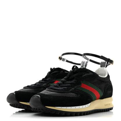 Gucci GG Suede Monogram Web Re-Motion Sneakers 35 Black 4 of 11