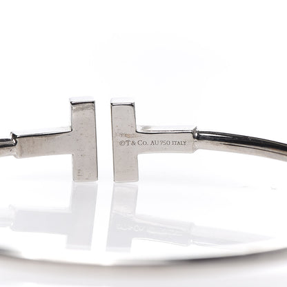 Tiffany 18K White Gold Diamond T Wire Bracelet 4 of 4