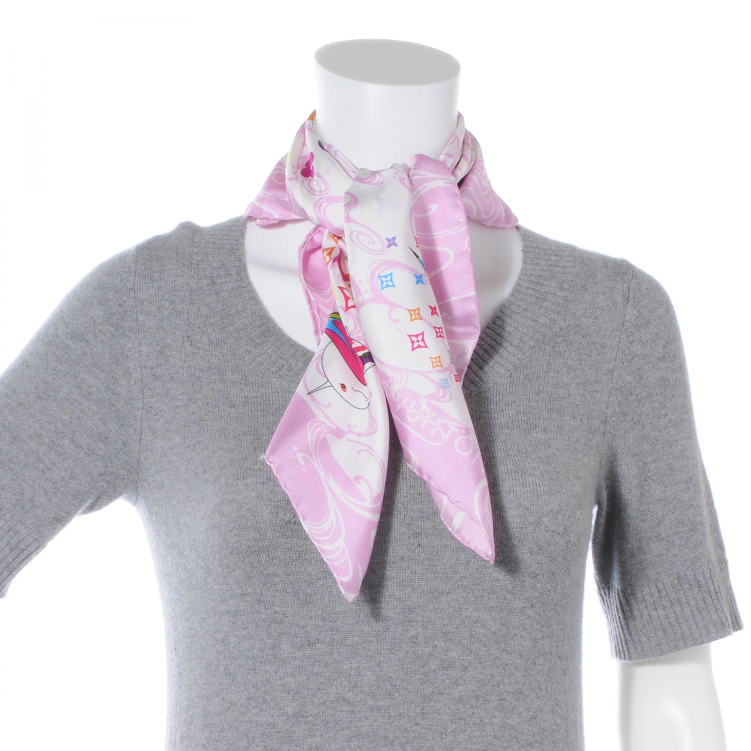 Louis Vuitton Silk Murakami Multicolor Boyfriend Wave Scarf 4 of 6