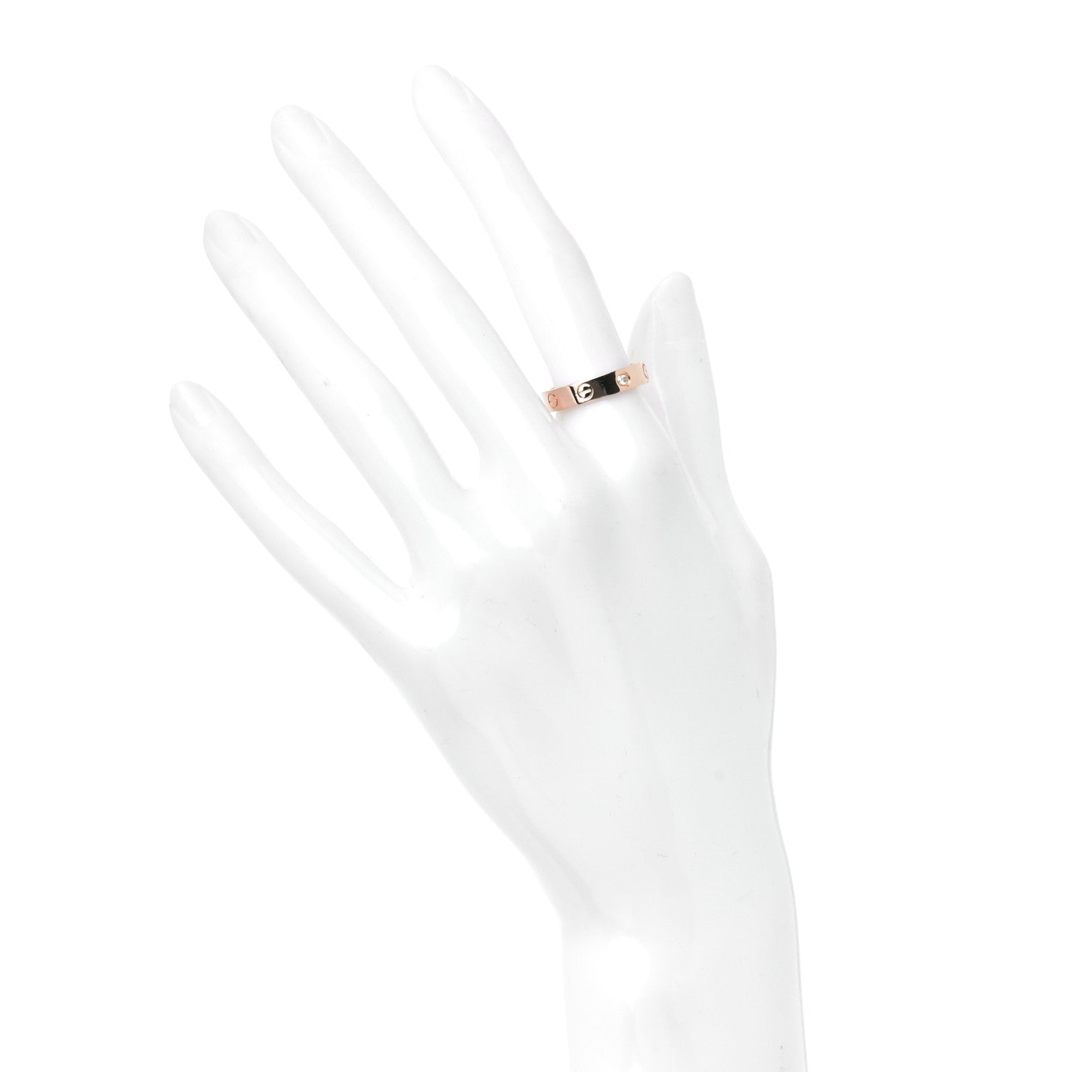 Cartier 18K Pink Gold Diamond 4mm LOVE Wedding Band Ring 52 6 2 of 4