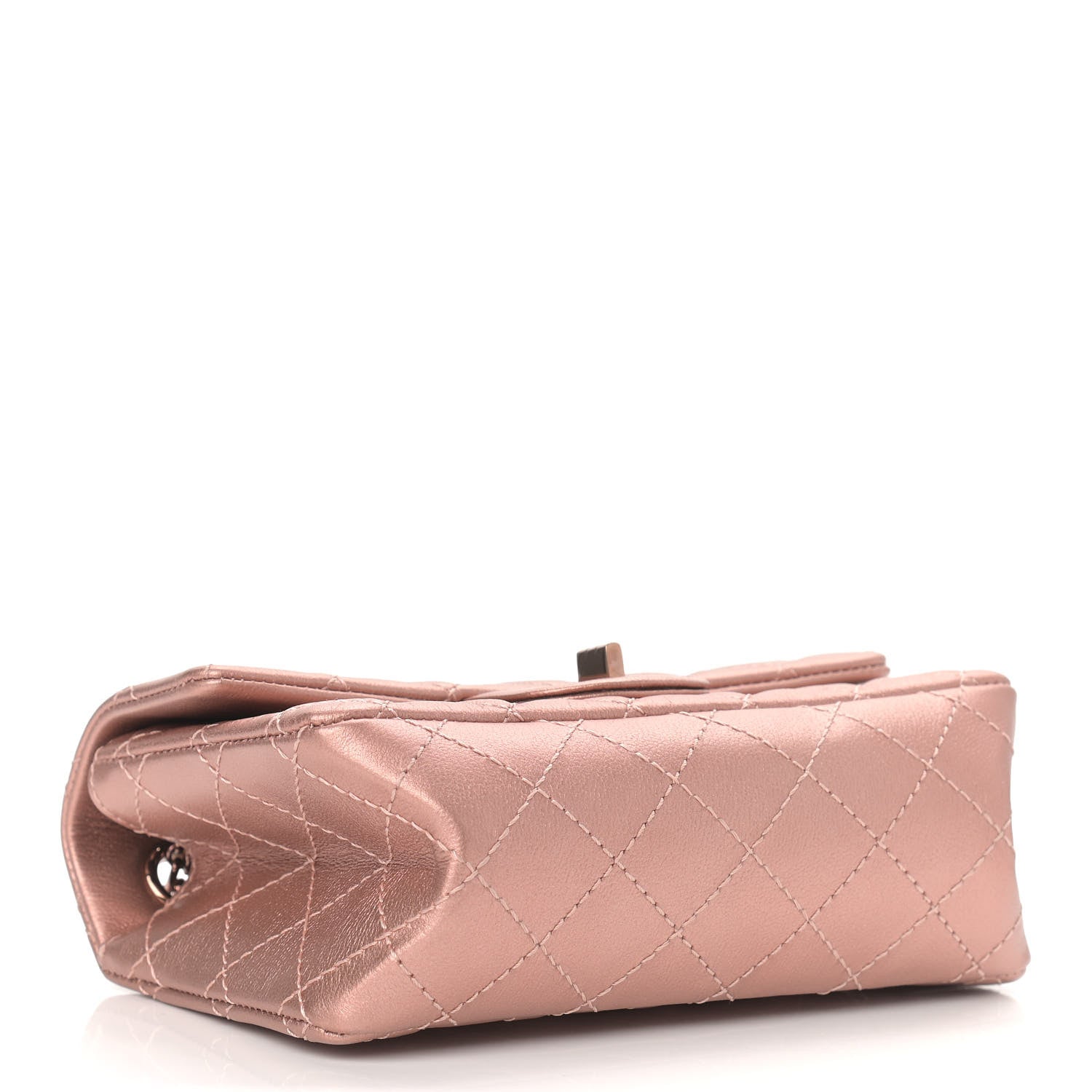 Chanel Metallic Grained Calfskin Quilted 2.55 Reissue Mini Flap Copper Pink 4 of 10