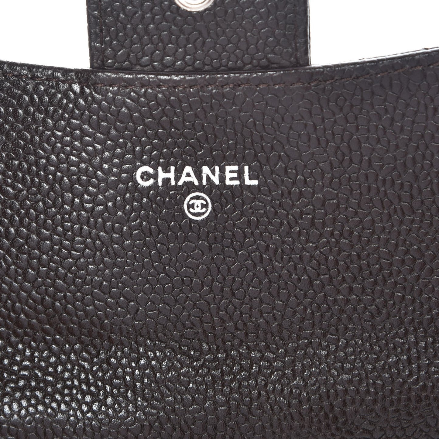 Caviar Quilted Small Flap Wallet Brown