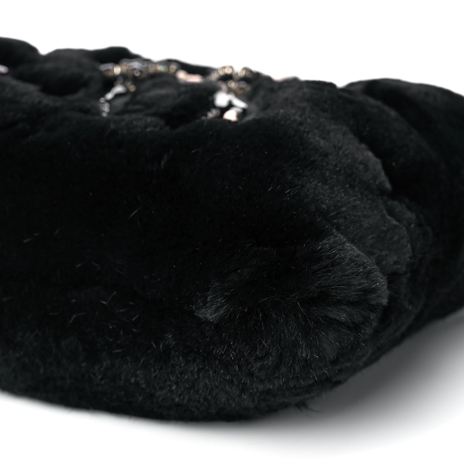 Miu Miu Rabbit Fur Embellished Crossbody Black 6 of 13