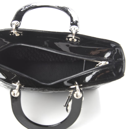 Christian Dior Patent Cannage Large Lady Dior Black 6 of 10
