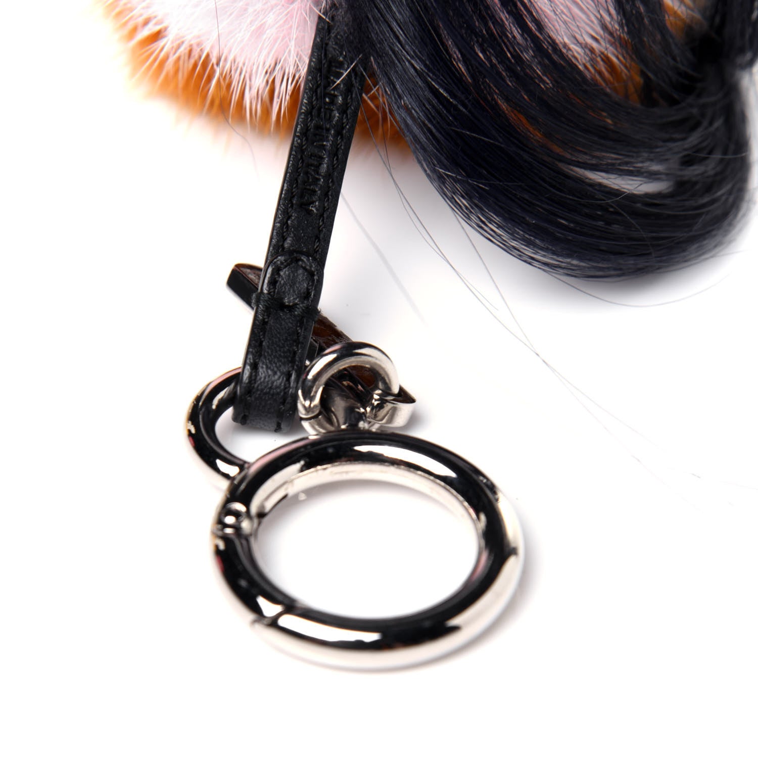 Fendi Mink Goat Fur QuTweet Bag Bug Charm Marshmallow Black 3 of 6