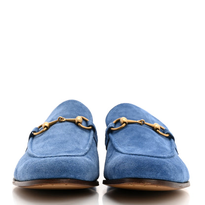 Gucci Suede Horsebit Mens Jordaan Loafers 8.5 Clear Blue 2 of 9