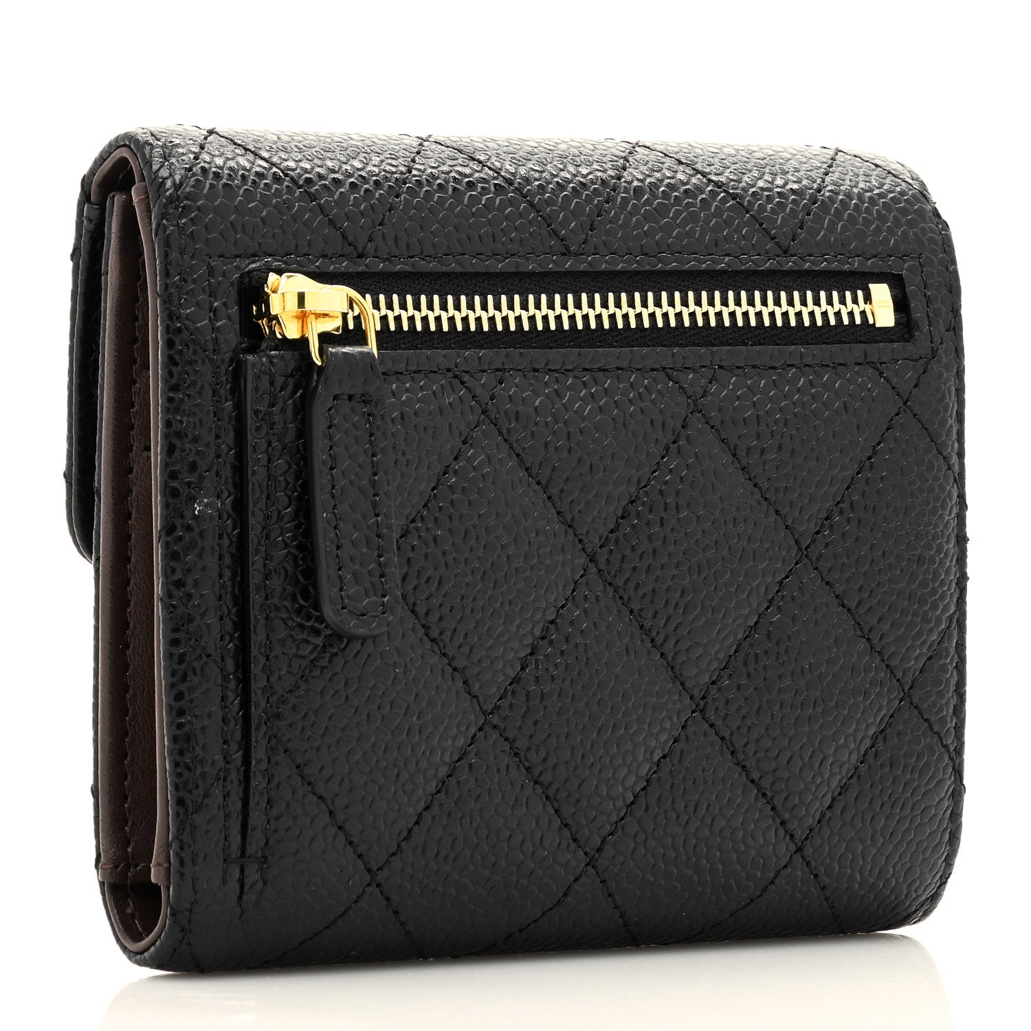 Chanel Caviar Quilted Compact Flap Wallet Black 3 of 7